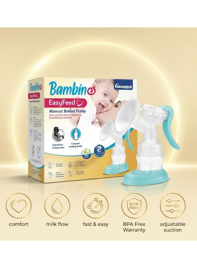 English Title: Granzia Bambino EasyFeed Manual Breast Pump – Natural Milk Expression & Stimulation